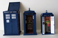 Tardis Cookie flip top, Flight Control Tardis interior and Tardis Money Box with opening doors